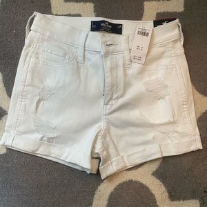 Hollister white hi rise shorts